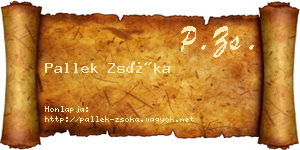 Pallek Zsóka névjegykártya